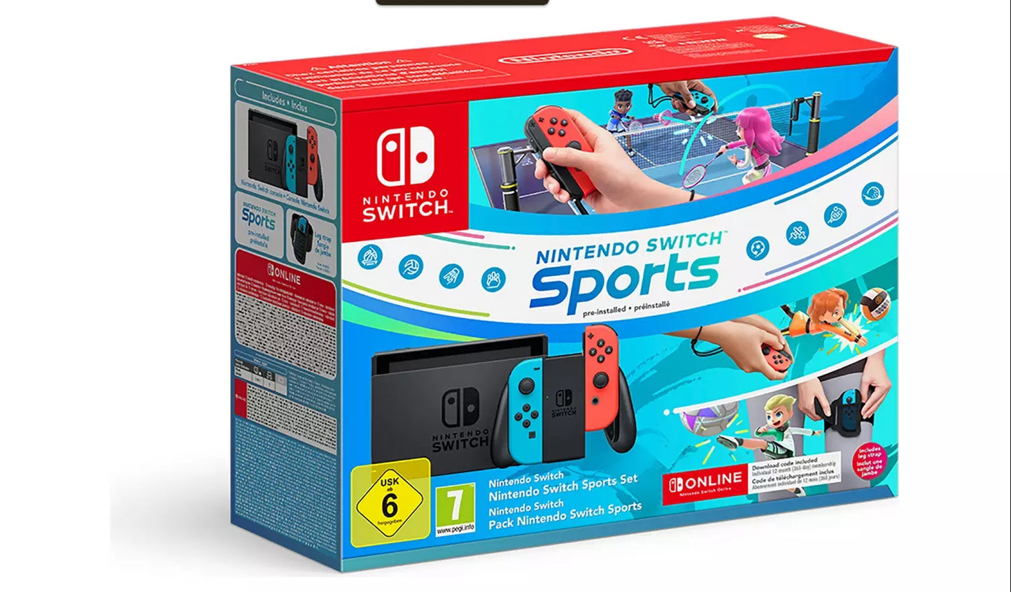 Nintendo Switch Neon konzol és Nintendo Switch sportcsomag