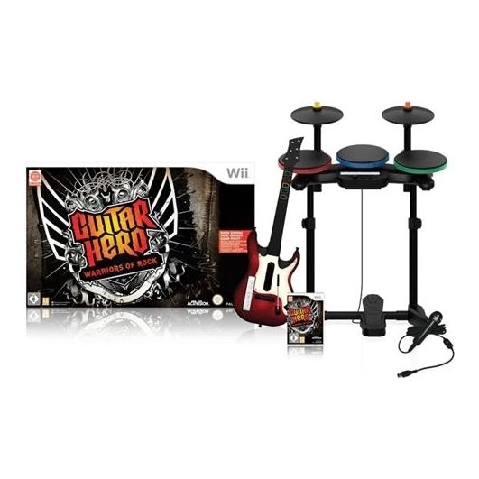 Nintendo Wii hivatalos gitárhős Warriors Of Rock Band Kit 